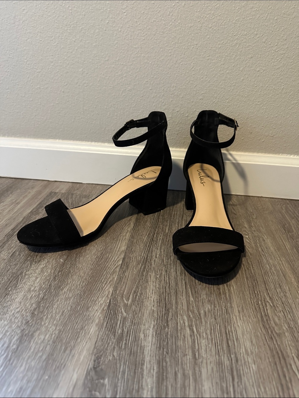 Lulus Black Suede Block Heel Ankle-Strap Sandals